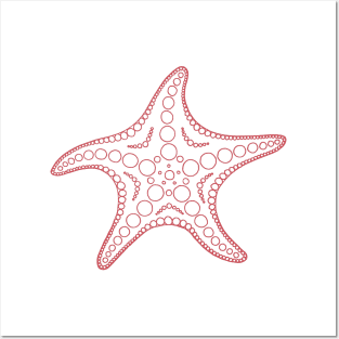 Starfish (coral/white) Posters and Art